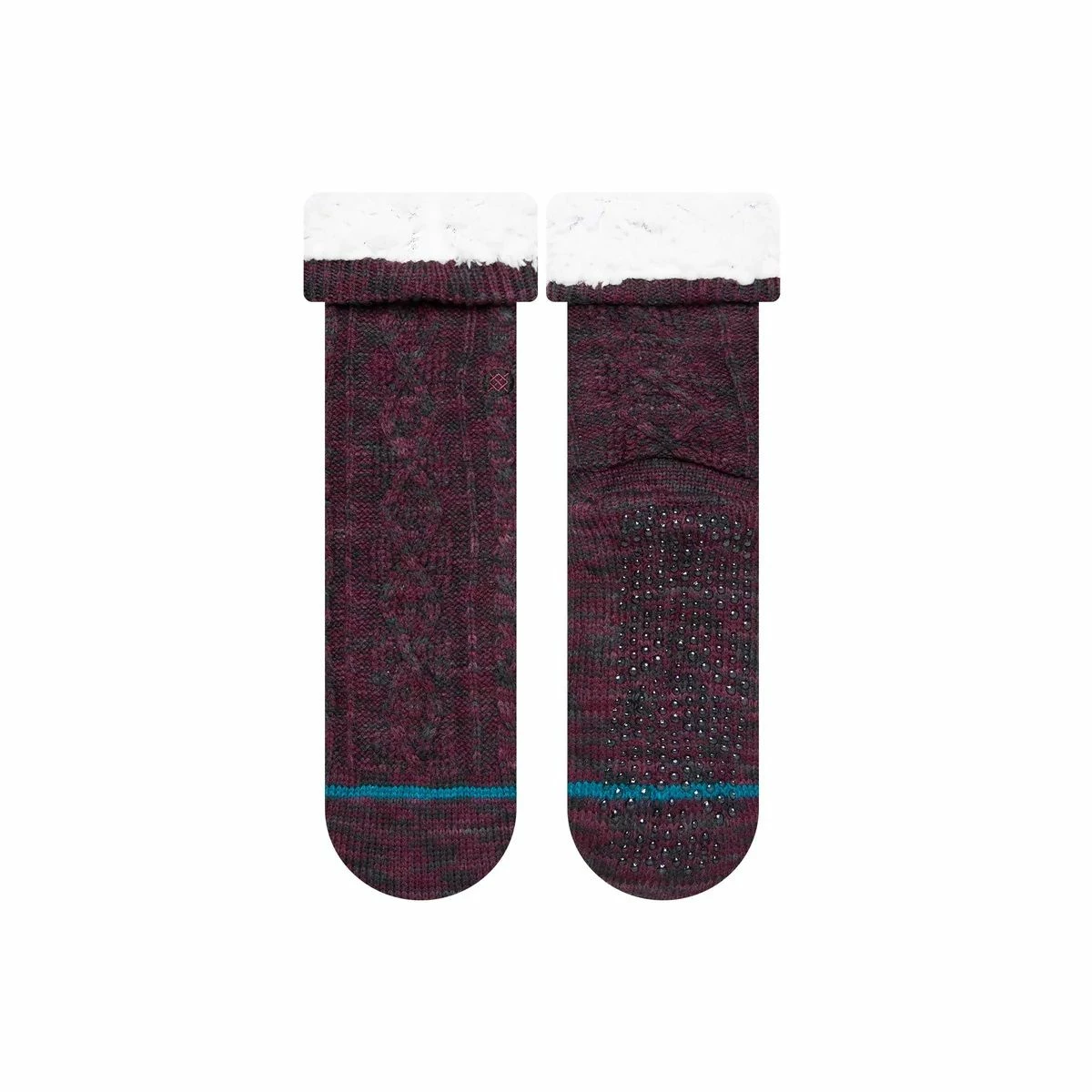 Stance Habitat Womens Crew Slipper Socks - Burgundy 1 Stance Habitat Womens Crew Slipper Socks - Burgundy