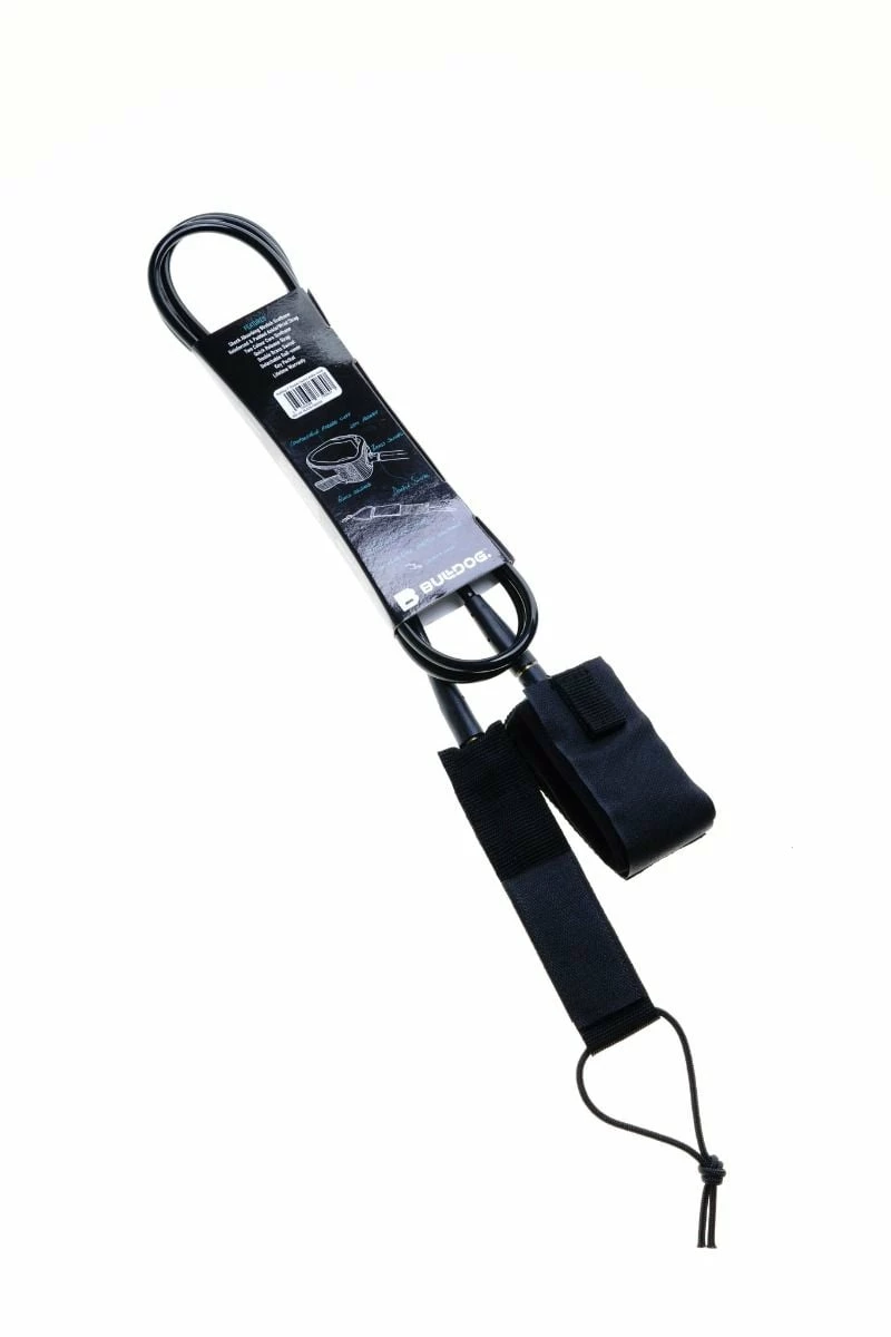 Bulldog 9ft 0 Ankle Surf Leash - Black/White 2 Bulldog 9ft 0 Ankle Surf Leash - Black/White - Image 2
