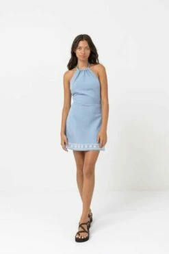 Rhythm Under The Sun Halter Dress - Dusty Blue -UK Surfing Equipment Sales Store c0423w dr01 under the sun halter dress 4 600x
