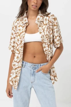 Rhythm Pacific Short Sleeve Shirt - Golden