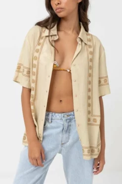 Rhythm Under The Sun Short Sleeve Shirt - Natural