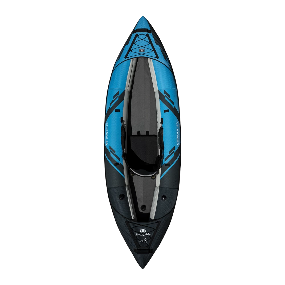 Aquaglide Chinook 90 Inflatable Kayak - Black/Blue 2 Aquaglide Chinook 90 Inflatable Kayak - Black/Blue - Image 2