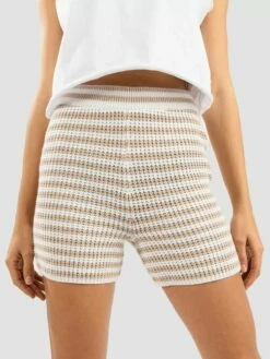 Rhythm Corsica Knit Womens Shorts - Oatmarle Stripe