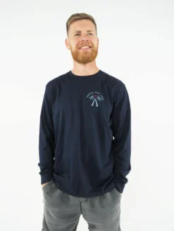 Sorted Surf Shop Crossed Palms Long Sleeve T Shirt - French Navy