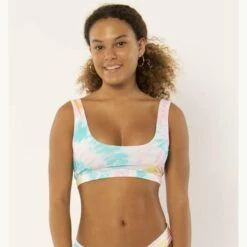 Sisstr Evolution Radiant Waters Bralette Bikini Top In Tie Dye