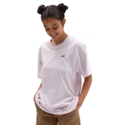 Vans Left Chest Logo Womens T-Shirt In Lavender Fog