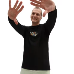 Vans Trippy Long Sleeve Mens Tops In Black