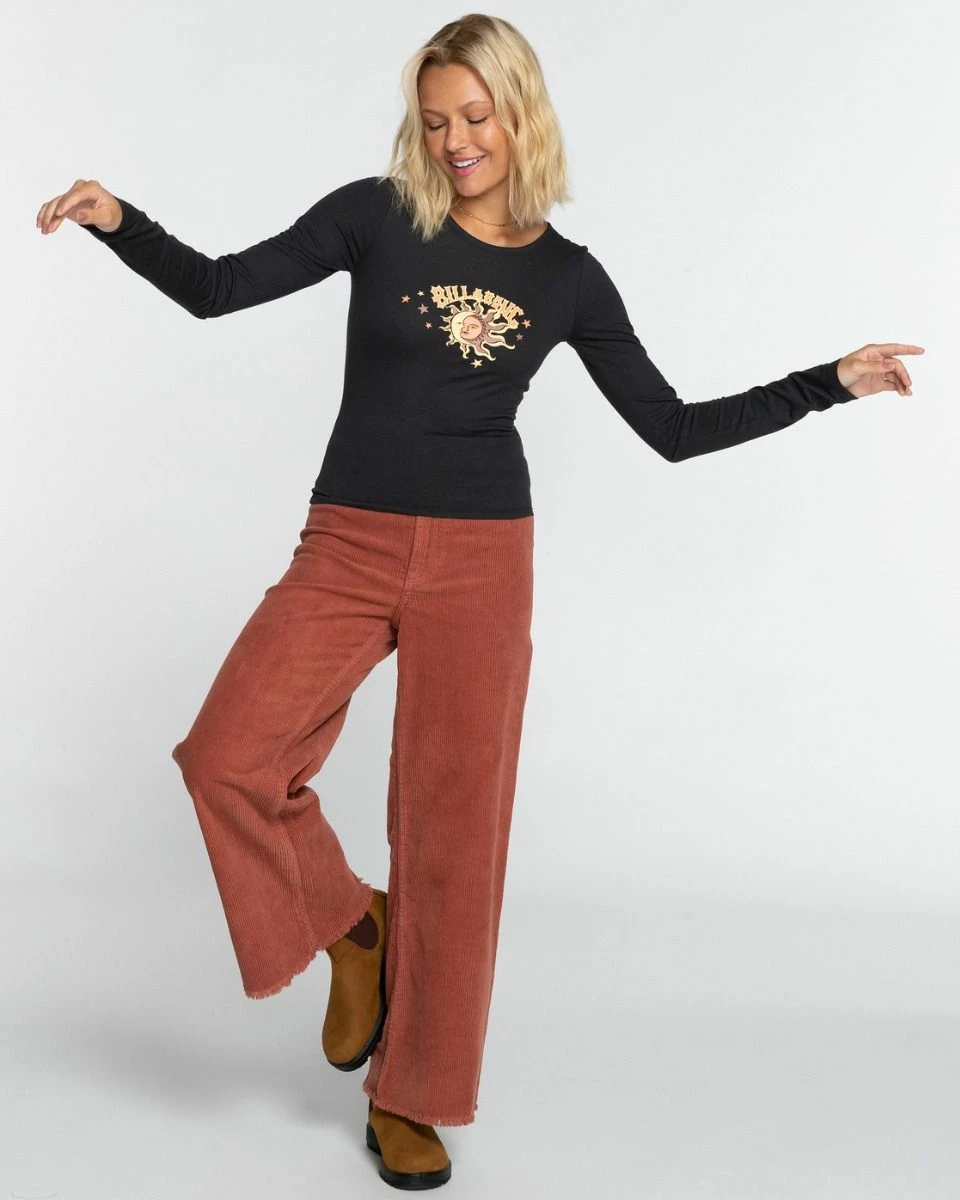 Billabong Show Peace Ladies Long-Sleeved Top - Off Black 2 Billabong Show Peace Ladies Long-Sleeved Top - Off Black - Image 2