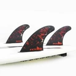 FCS II Filipe Toledo PC Thruster Fins - Black/Red -UK Surfing Equipment Sales Store fcsii ft 2021 blkred inside tri inboard