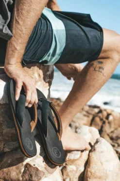 Foamlife Mens Mully Flip Flops - Black -UK Surfing Equipment Sales Store foamlife ff1ss21005 mully black 7 900x