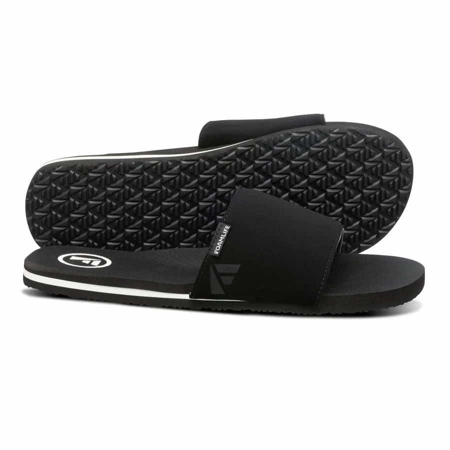 Foamlife Mens Tarlan Slides - Black 2 Foamlife Mens Tarlan Slides - Black - Image 2