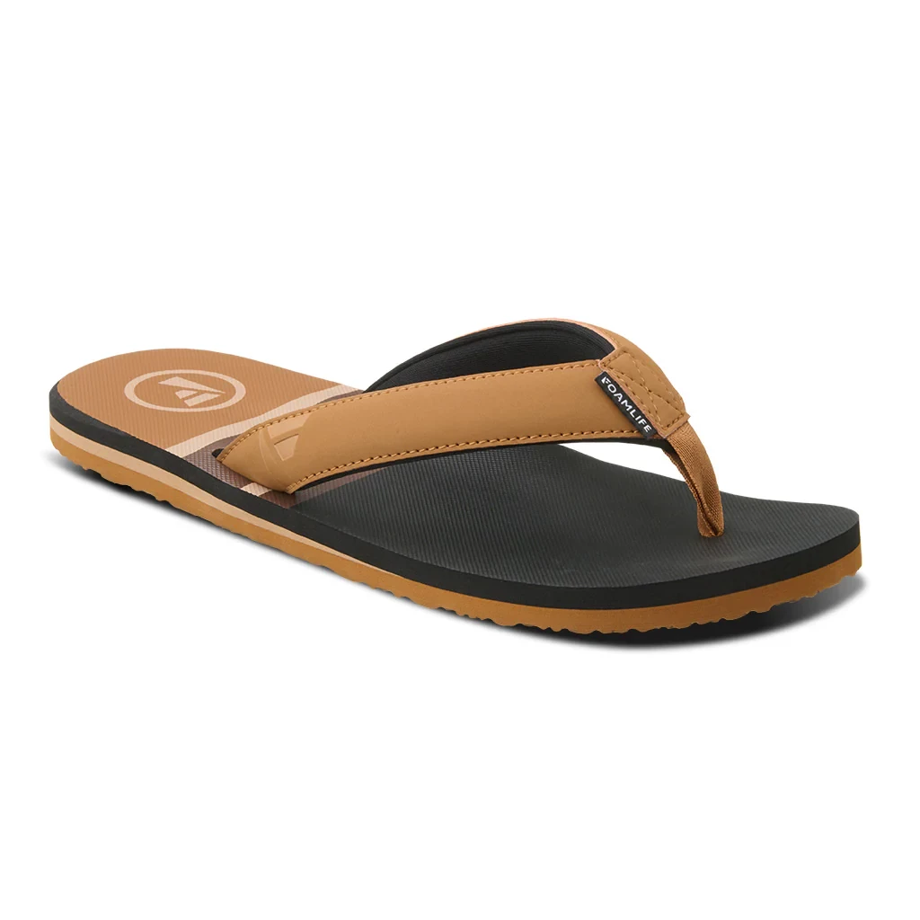 Foamlife Mens Rullen SC Flip Flops - Tan 1 Foamlife Mens Rullen SC Flip Flops - Tan