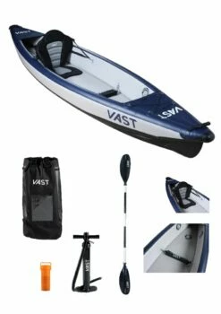 Vast Single Inflatable Kayak - Navy
