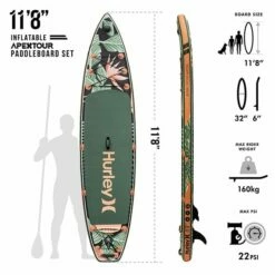 Hurley ApexTour Shock Wave 11' 8" Inflatable Paddleboard Set 18 Hurley ApexTour Shock Wave 11' 8" Inflatable Paddleboard Set -UK Surfing Equipment Sales Store hurley apextour shock wave paddleboard key features
