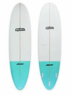 Rebel Mini Mal Surfboard - Light Blue Tail Dip