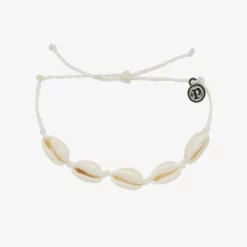 Pura Vida Knotted Cowries Bracelet In White