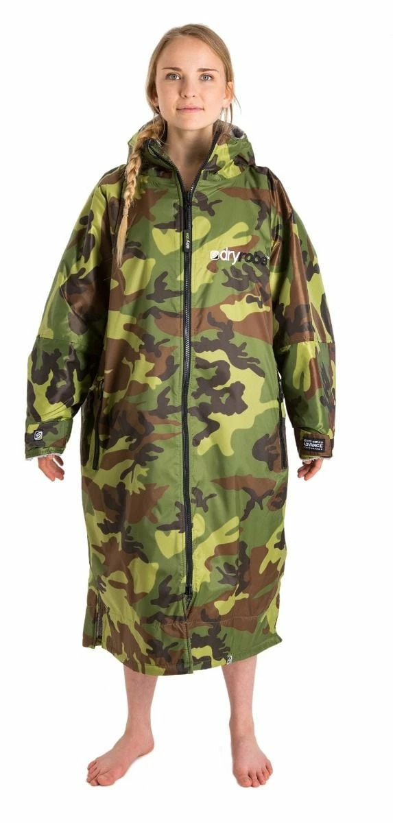 Dryrobe Advanced Long Sleeve - Camo/Grey 2 Dryrobe Advanced Long Sleeve - Camo/Grey - Image 2