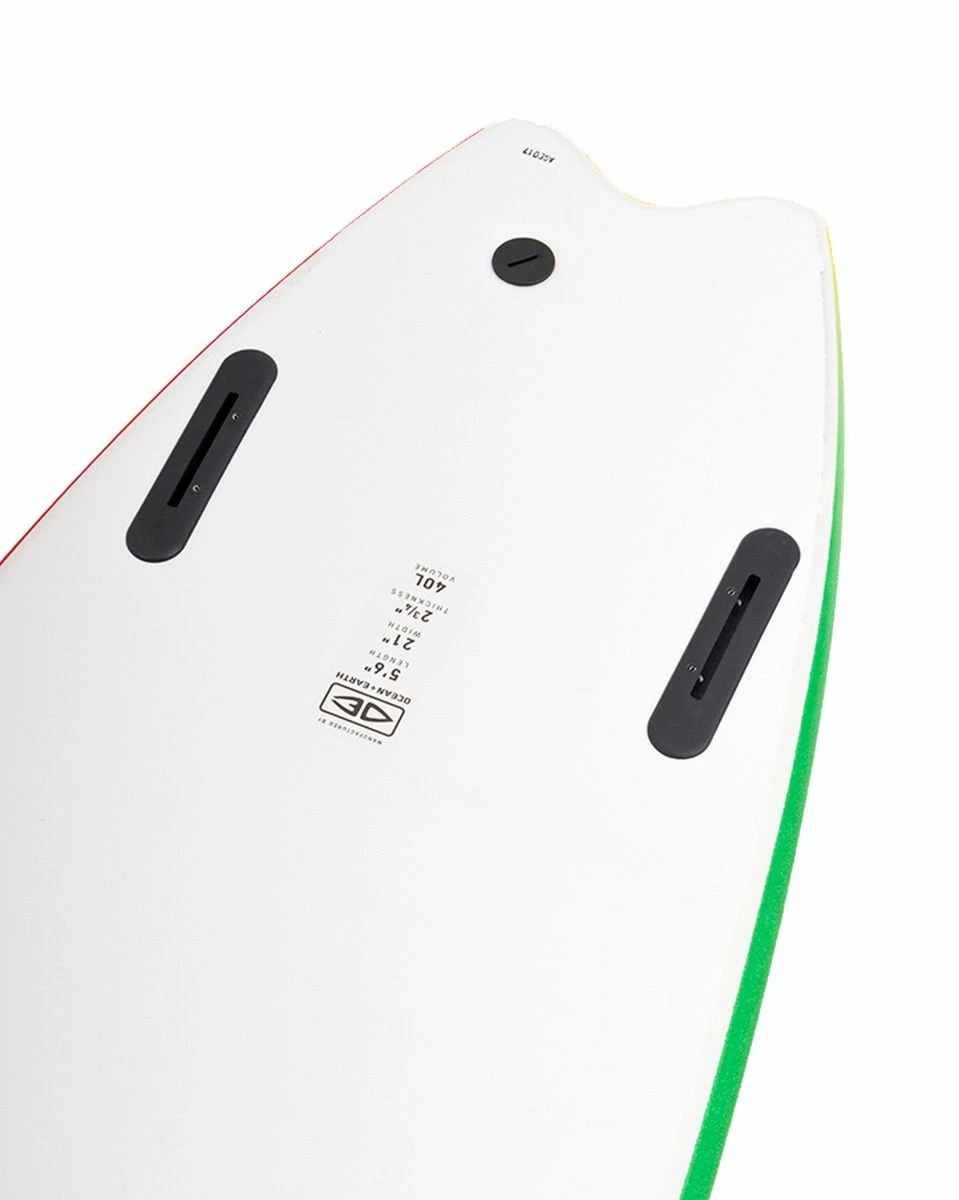 Ocean & Earth 6ft 6 MR Ezi Rider Foam Surfboard - Rasta 2 Ocean & Earth 6ft 6 MR Ezi Rider Foam Surfboard - Rasta - Image 2