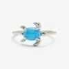 Pura Vida Opal Sea Turtle Ring - Silver