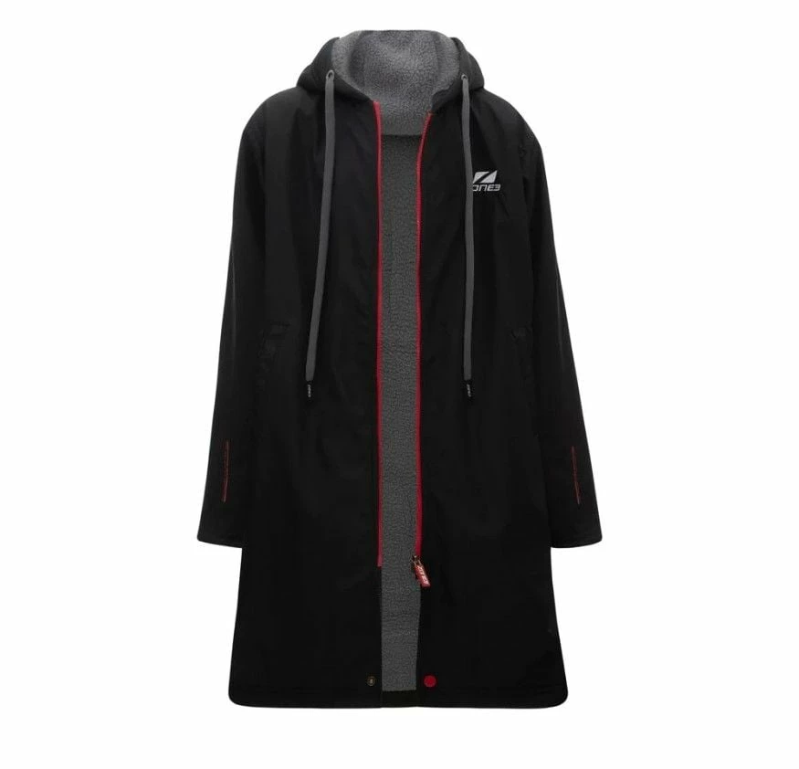Zone3 Junior Polar Fleece Parka Changing Robe - Black 3 Zone3 Junior Polar Fleece Parka Changing Robe - Black - Image 3
