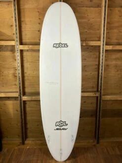 Rebel Mini Mal Surfboard - White -UK Surfing Equipment Sales Store rebel mini mal white bottom