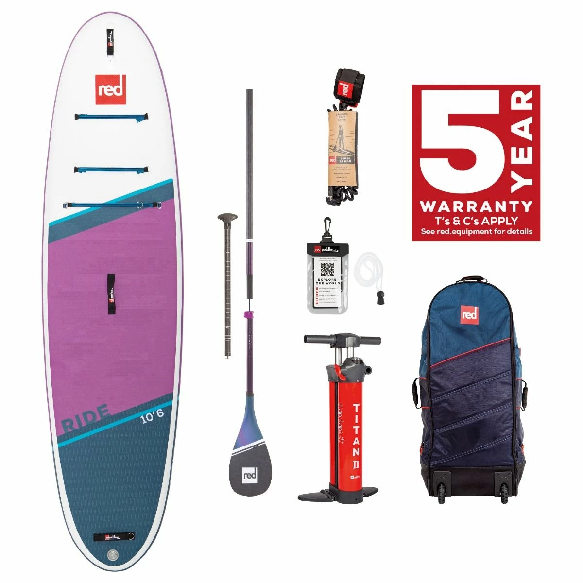 Red Paddle Co 10'6 Ride Prime ISUP SE Package - Purple 1 Red Paddle Co 10'6 Ride Prime ISUP SE Package - Purple