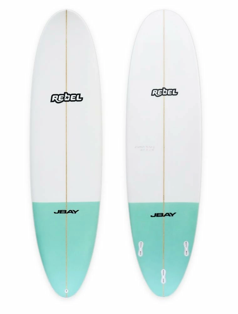 Rebel Mini Mal Surfboard - Seaglass Tail Dip 1 Rebel Mini Mal Surfboard - Seaglass Tail Dip
