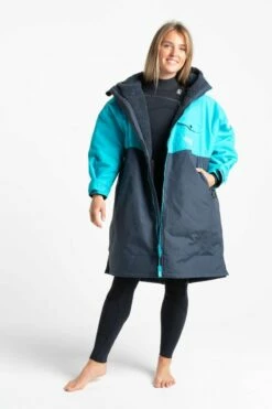 Robie Robes Dry-Series Recycled Long Sleeve Changing Robe - India Ink/Blue Atoll