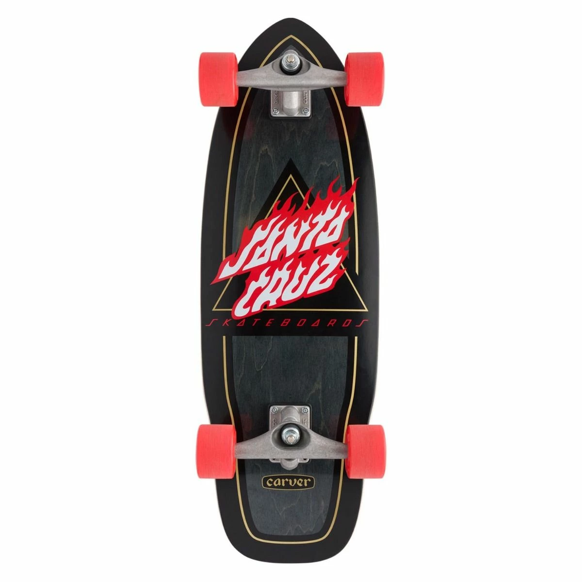 Santa Cruz Flamed Not A Dot Cut Back Carver Surfskate 9.75" X 29.95" Skateboard 1 Santa Cruz Flamed Not A Dot Cut Back Carver Surfskate 9.75" X 29.95" Skateboard