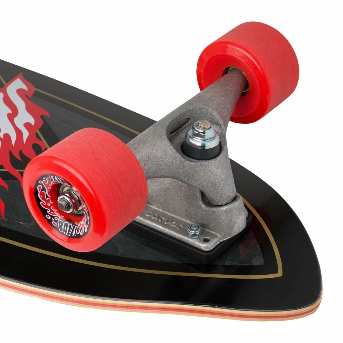Santa Cruz Flamed Not A Dot Cut Back Carver Surfskate 9.75" X 29.95" Skateboard 3 Santa Cruz Flamed Not A Dot Cut Back Carver Surfskate 9.75" X 29.95" Skateboard - Image 3