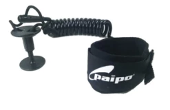 Paipo Deluxe Wrist Coiled Leash - Black