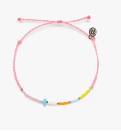 Pura Vida Wonderland Seed Bead Anklet - Pink