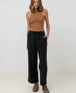 Rhythm Classic Womens Drawstring Pants - Black