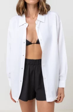 Rhythm Classic Womens Oversized Shirt - White