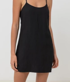 Rhythm Classic Womens Slip Dress - Black