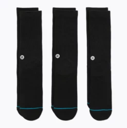 Stance Icon Crew 3 Pack Socks - Black