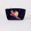 Elizabeth Scarlett Parrot Velvet Coin Purse - Navy