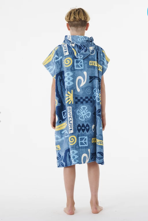 Rip Curl Printed Hooded Boys Towel - Light Blue 2 Rip Curl Printed Hooded Boys Towel - Light Blue - Image 2