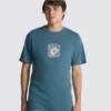 Vans Washed Floral Logo Short Sleeve Mens T-Shirt - Vans Teal