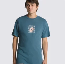 Vans Washed Floral Logo Short Sleeve Mens T-Shirt - Vans Teal