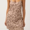 Rhythm Drifter Floral Womens Mini Dress - Chocolate