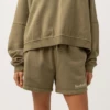 Rhythm Sunbather Fleece Womens Shorts - Washed Olive