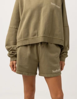Rhythm Sunbather Fleece Womens Shorts - Washed Olive