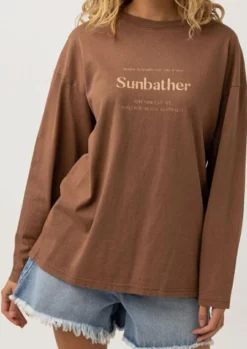 Rhythm Take It Slow Womens Long Sleeve Tee - Chocolate