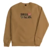 Dark Seas Flourish Mens Crew Fleece - Sandstone