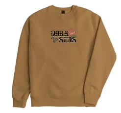 Dark Seas Flourish Mens Crew Fleece - Sandstone