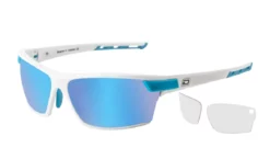 Dirty Dog Sport Evolve X1 Polarised Sunglasses -Satin White/Grey/Ice Blue Mirror