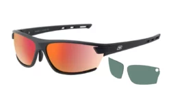 Dirty Dog Sport Evolve X2 Polarised Sunglasses - Satin Black/Grey/Red Fusion Mirror