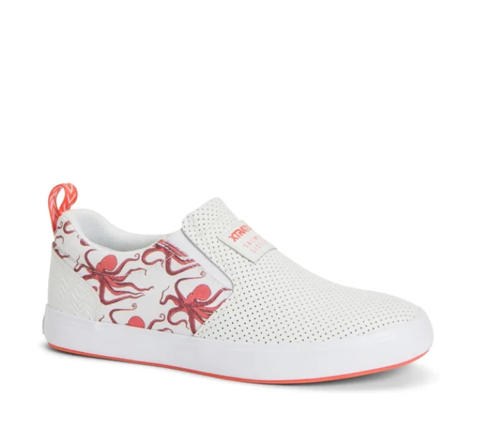 XTRATUF Sharkbyte Womens Canvas Boat Shoes - White Octopus 3 XTRATUF Sharkbyte Womens Canvas Boat Shoes - White Octopus - Image 3