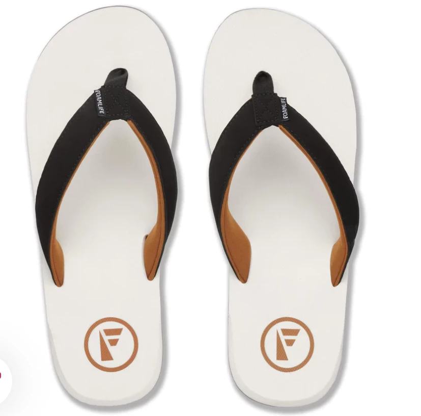 Foamlife Traa Sugar Cane Mens Flip Flops - White 2 Foamlife Traa Sugar Cane Mens Flip Flops - White - Image 2